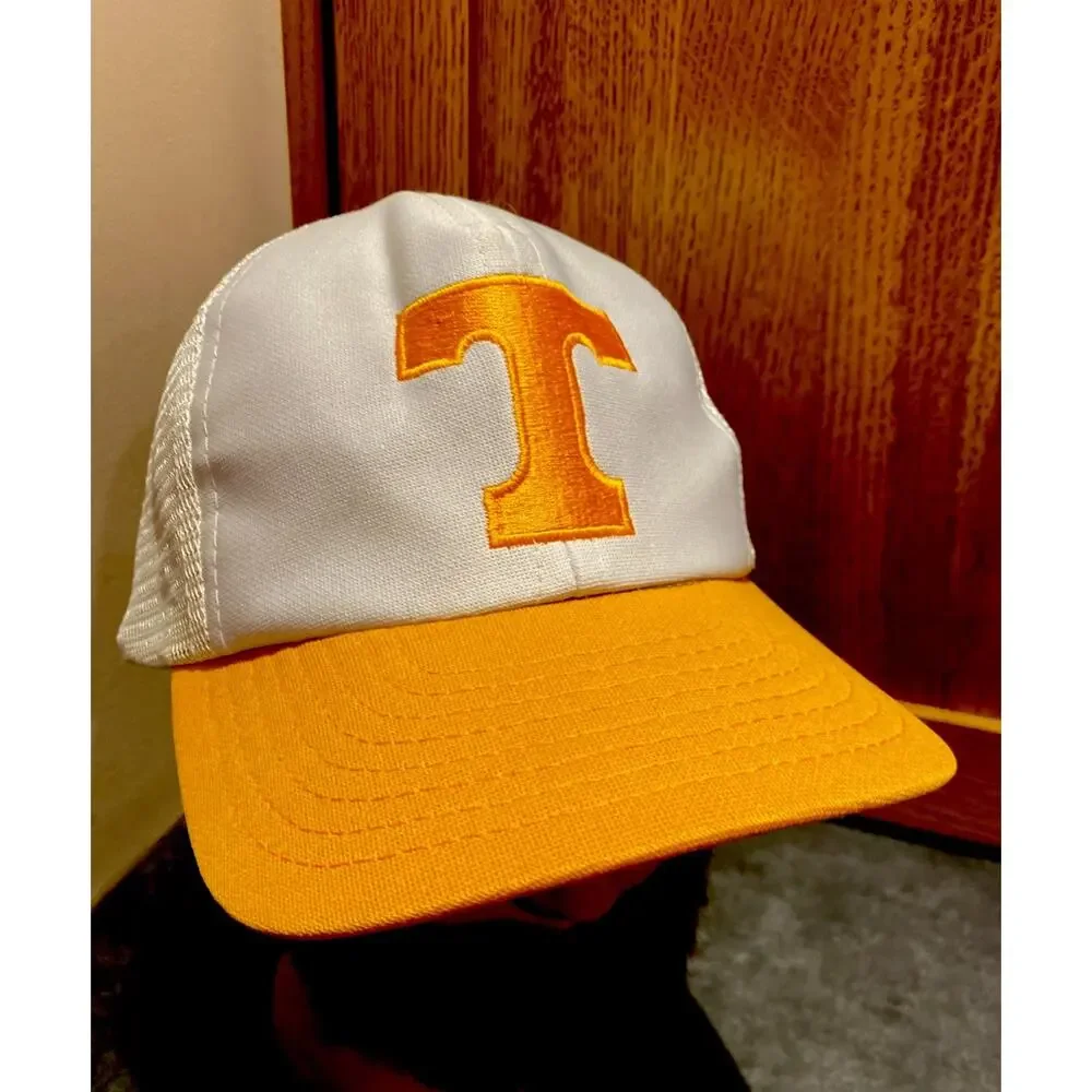 Vintage Tennessee Volunteers Hat Bacon & Company Orange White Trucker Snapback